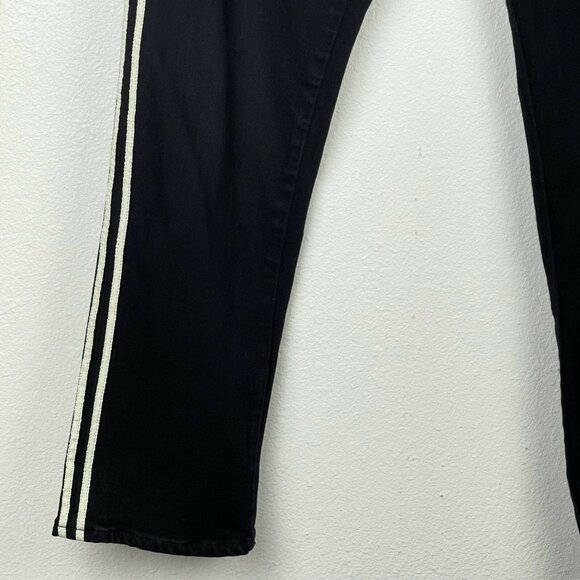 Principle Denim Jeans Womens Sz 29 Optimist Crop Side Panel Stretch Denim Black - Picture 7 of 8